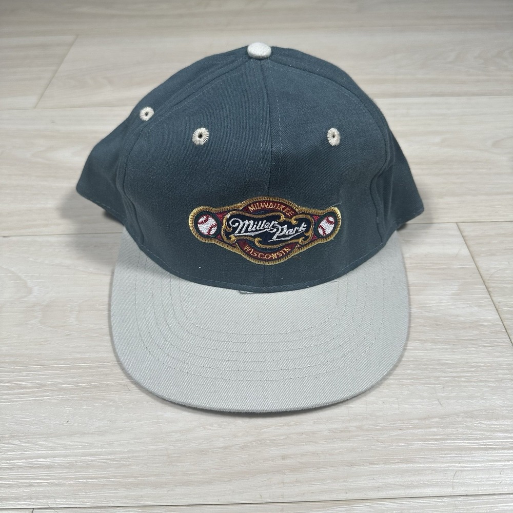 Milwaukee Brewers Miller Park Vintage 90s Snapback Hat MLB Green Cap Fantastic - Picture 1 of 8
